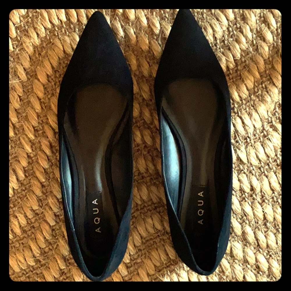 Black suede flats